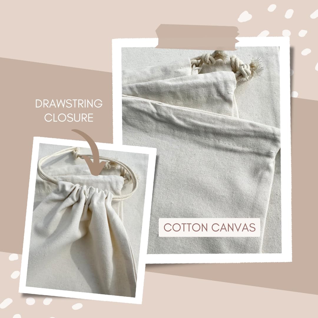 Lucky Love Hospital Bags For Labor and Delivery, Diaper Bag Organizing Pouches and Hospital Bag Essentials For Mom (Canvas Drawstring Hospital Pouches)