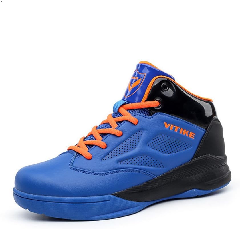 Qianliuk Kids High Top Lace Up Shoes Boys Sport Basketbal Breathable Mesh Cotton Lined Toddler Little Kids Big Kids Running Sport Trainers School Boys Sneakers(4-16 Years Kids)