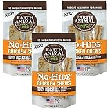Earth Animal No-Hide Chk Chw 4 Inches - 6 Total(3 Packs with 2 per Pack)