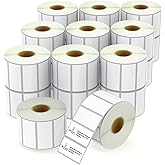 BETCKEY - 2.25" x 1" (57 mm x 25 mm) File Folder & Multipurpose Labels Compatible with Zebre/Rollo Label Printer,Premium Adhesive & Perforated [20 Rolls, 30000 Labels]