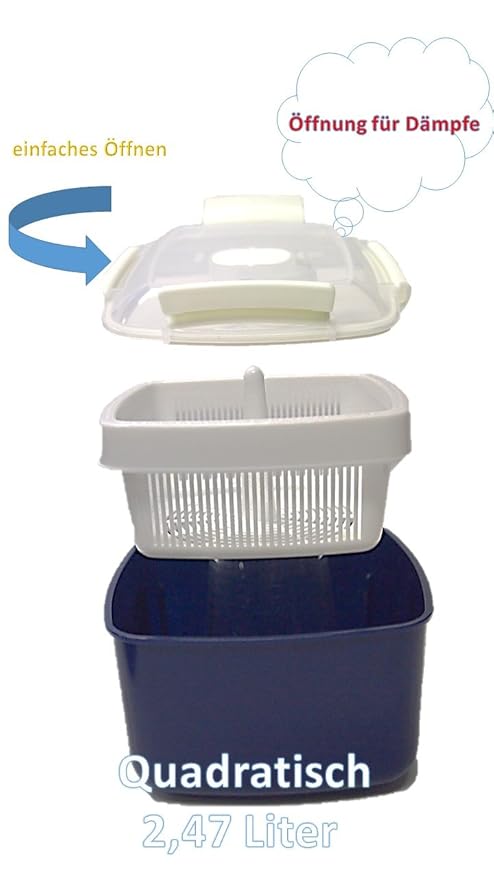 Microondas - Vaporera (redondo, Sana y zeitsparendes Cocinar ...