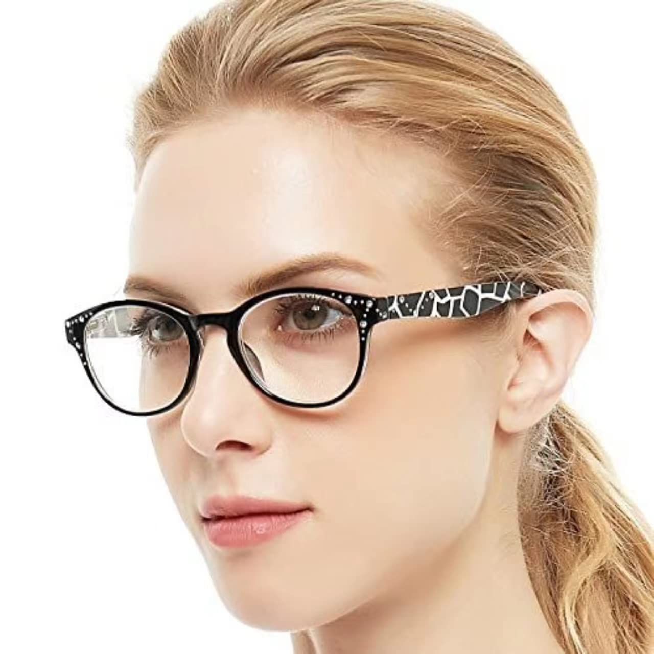 OCCI CHIARI Fashion Women's Reading Glasses 3.5 Magnifying Glasses for Women Oval Frame Ladies' Readers (Black, 350) — image 1