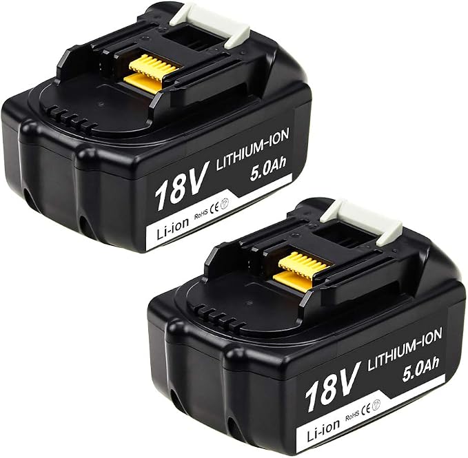Batterie Makita 18V 5.5Ah – Lot De 2 – Compatible BL1860B, BL1850, LXT-400 – Avec Indicateur De Charge