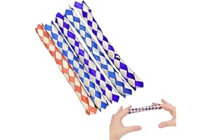 JUNFAMILEE 5 Pcs Classic Finger Traps Chinese Finger Trap Bamboo Chinese Bamboo Toys Birds Foraging Toy Assorted Colors PET Bird Chew Toy Classic Party Toys for Kids and Adults Finger Puppets
