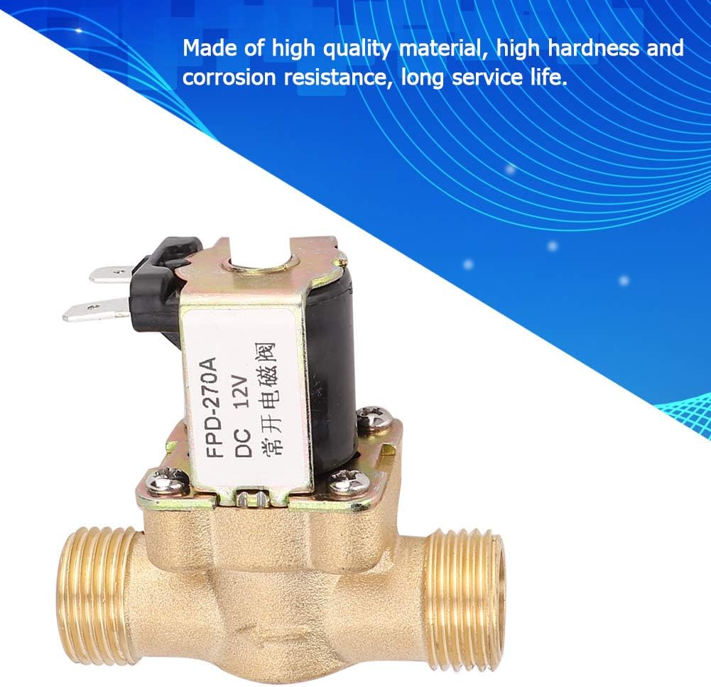 G1/2 Inch Normally Open Brass Solenoid Electromagnetic Valve Water Inlet Switch - Image 3