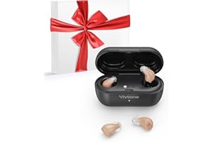 Vivtone Supermini Hearing Aids (Not Amplifiers), Rechargeable Digital Hearing Devices with 16-channel Sound Processing for Superior Sound Quality, Over-The-Counter, Auto-On/Off, Pair