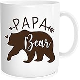 Waldeal Papa Bear Mug, Funny Dad Coffee Mug for New Dads Husband Men, Birthday Christmas Gift from Daughter Son Wife, 11oz