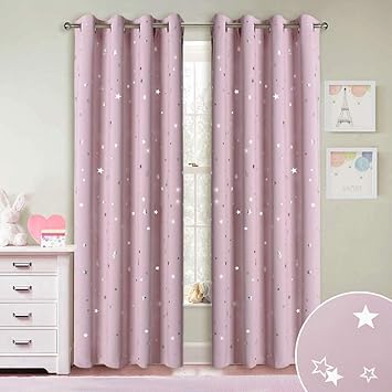 Pony Dance Eyelet Kids Curtains 52 Wide By 84 Long Baby Pink