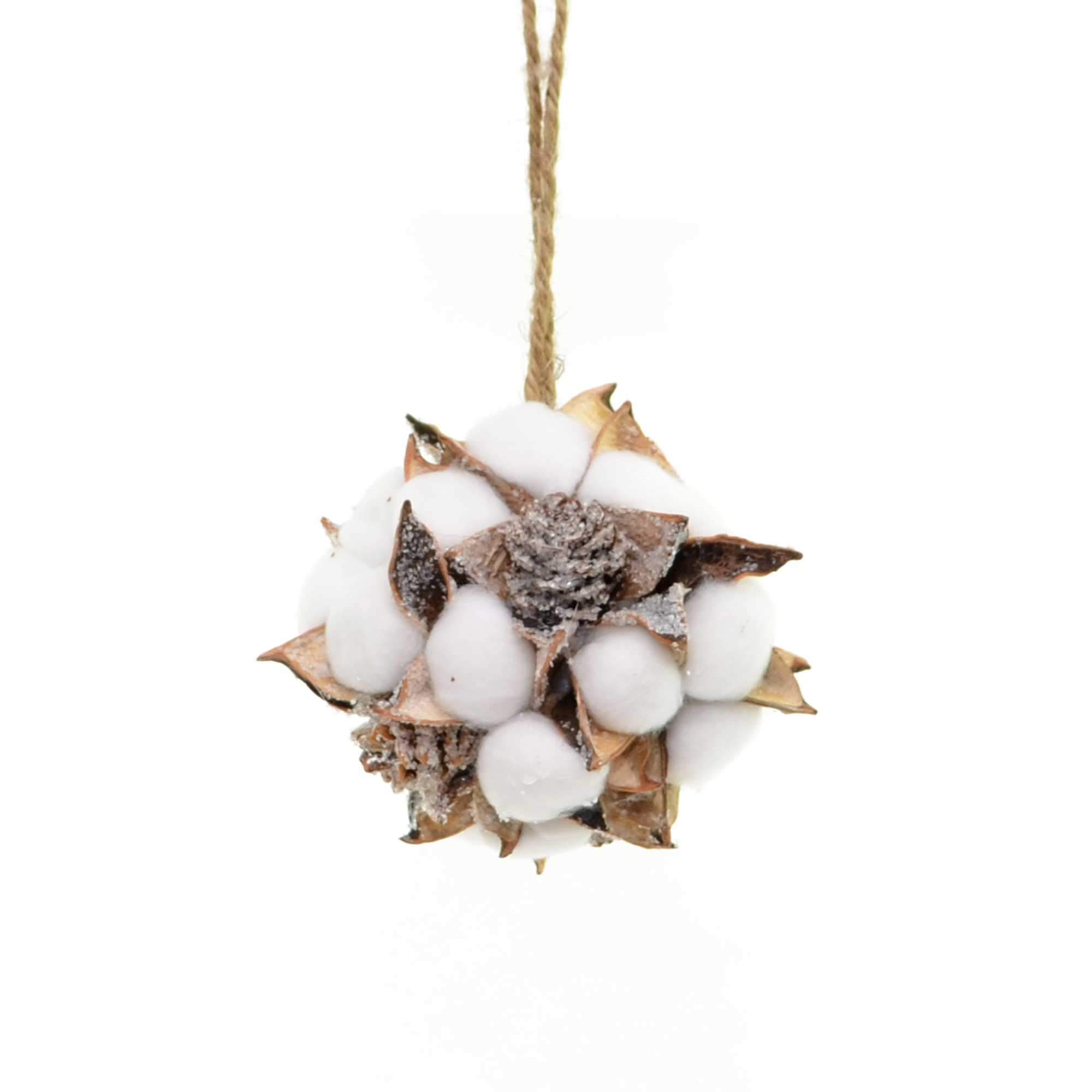 Shatchi Handmade 12cm Cotton Ball Christmas Hanging Decorations Pine Cones Xmas Decoration Home Décor