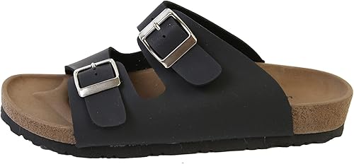 Amazon ボボシューズ メンズ サンダル 厚底サンダル コンフォート フラット サンダル ダブルベルト サマー 夏 006 ホワイト ブラック 26 5cm ブラック ボボシューズ ファッションサンダル