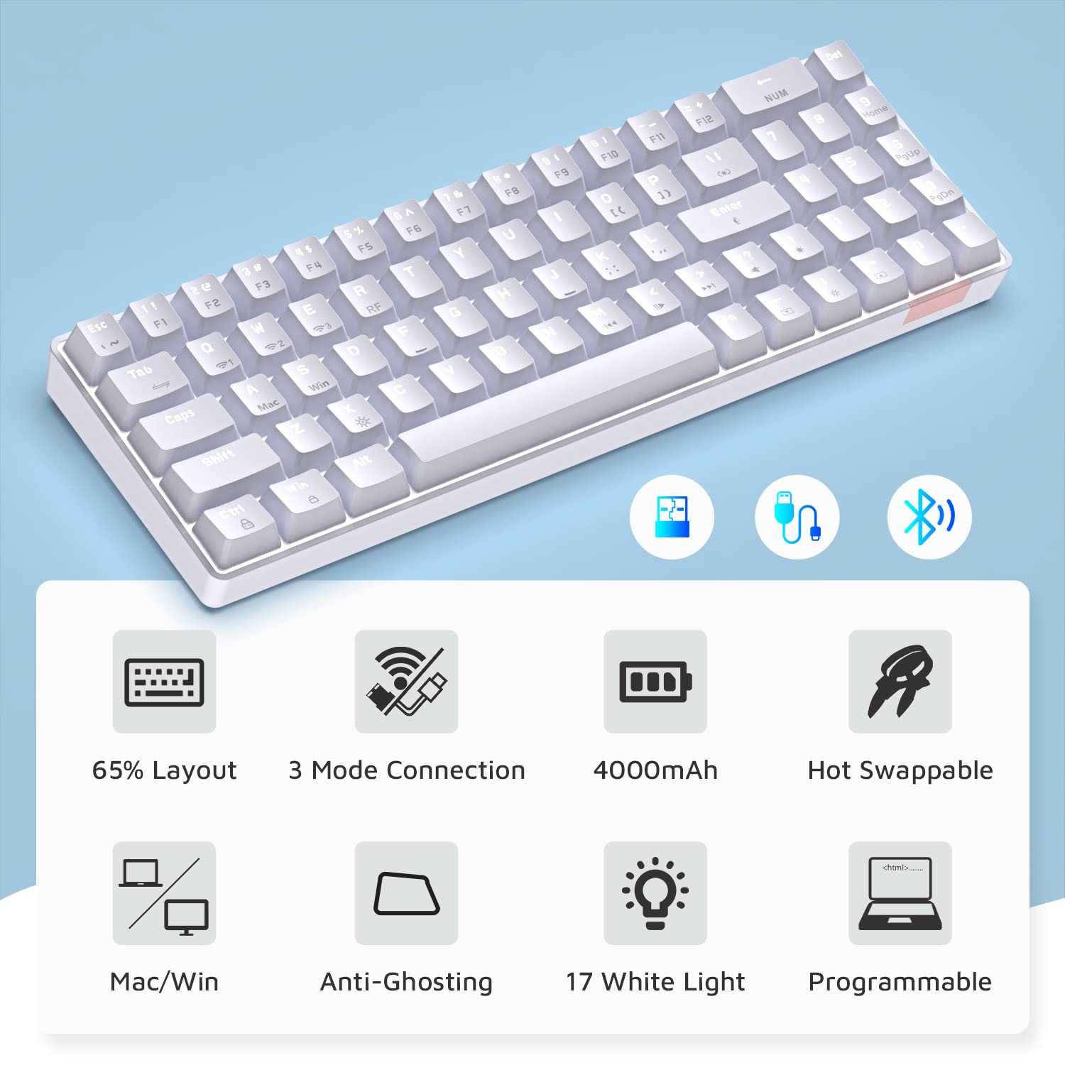 Keyboard Computer 69 Mua LexonElec Mechanical Gaming Keyboard, RGB Backlit Keyboard,69 Key ...