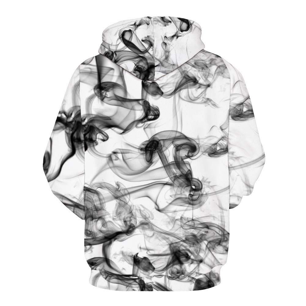 L//XL, White Birdfly Fall Winter Lovers Style 3D Ink Print Hoodie Tops Blouse for Women Men Plus European Size