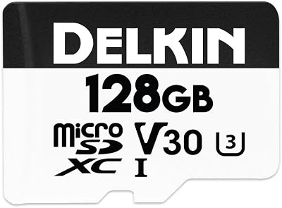 Delkin Devices microSDXC UHS-I V30 128GB Memory Card 100MBs Read