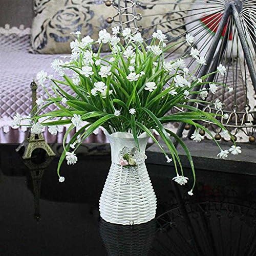 Jhyflower High-end atmospheric bedroom furnishings plastic artificial flowers artificial dry bouquet ornament pot home table tea, dark gray 3 white Jasmine B basket