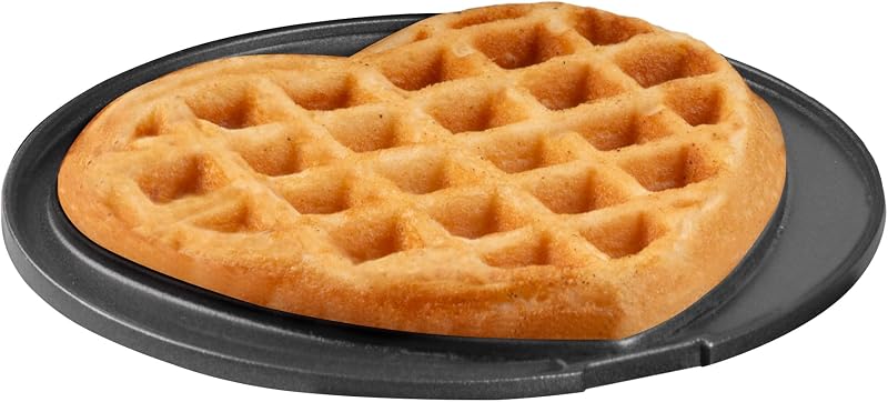 Mini Piastra per Waffle 12,5 cm – Piastre Rotonde e a Cuore – Rivestimento Antiaderente – Manico Cool Touch – Spie Luminose – Macchina per Mini Waffle di Bruxelles - Blu - AMW500MD