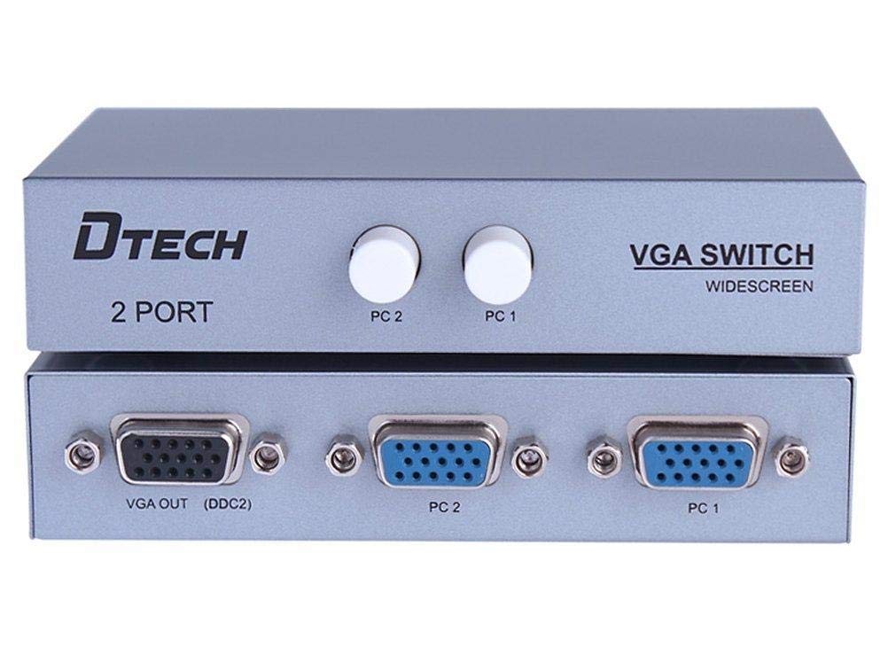 DTECH 2 Port VGA Switch Box 2 Input 1 Out Video Switcher for 2 PCs
