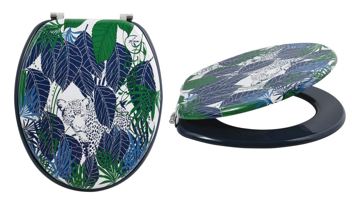 MSV Toilet seat Made of MDF with Stainless Steel Hinges, high-Quality and Stable