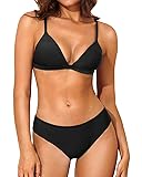 Yonique Women Two Piece Triangle Bikini Set Solid