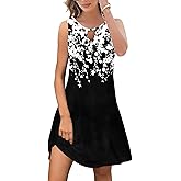 ETCYY Summer Dresses for Women 2026 Trendy Boho Floral Print Beach Cover Up Casual Spring Sleeveless Sundresses