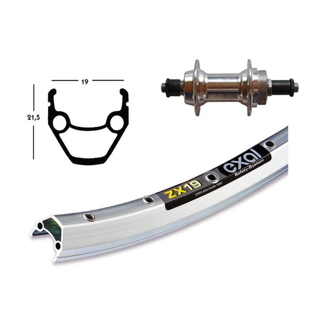 Bike-Parts Unisex – Adult H Wheel 75 Schr ZKR Balance Bike, Silver, 1 Size