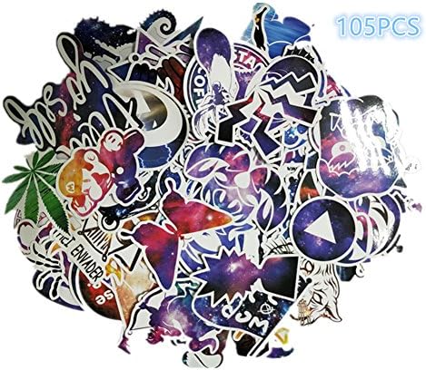 Car Stickers [105pcs] Laptop Stickers Waterproof Vinyl Stickers 3D Stereo Feeling Motorcycle Bicycle Luggage Decal Graffiti Patches Skateboard Stickers for Laptop -Random Sticker Pack (105pcsxk)
