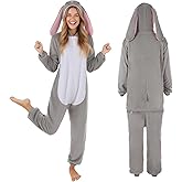 EQTGI Halloween Onesie Adult Animal Pajamas Jumpsuit Homewear Sleepwear Costume for Unisex Halloween Outfits Party Cosplay