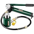Newhai 20 ton 2” Hydraulic Ram Jack+ cp-180 Hand Pump with Pressure Gauge Hydraulic Porta Power 20 ton Kit Low Profile Short Cylinder