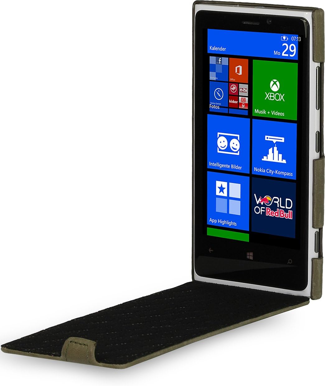 StilGut UltraSlim, Genuine Leather Case for Nokia Lumia 920, Old Style Lawn Green - Image 3