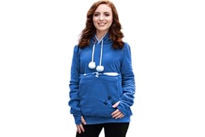 LINYUCHEN Cat Dog Pouch Hoodie Puppy Kitten Large Pocket Carriers Pullover- Fleece Sweatshirt with Soft Pet Pouch for women