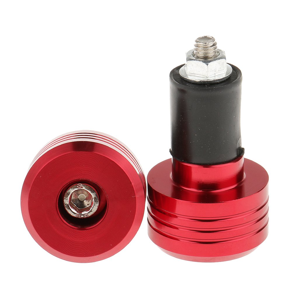 Paire Universel CNC Embouts de Guidon Poign/ée 7//8 Moto VTT End Bar Rouge