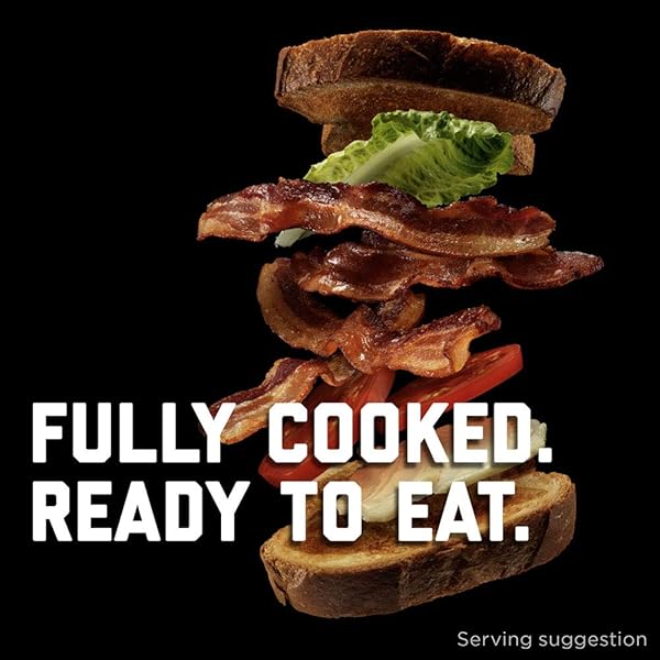 HORMEL BLACK LABEL THICK CUT, FULLY COOKED BACON FOR READY TO EAT MEALS, NO REFRIGERATION NEEDED, GLUTEN-FREE, 2.52 OZ COOKED