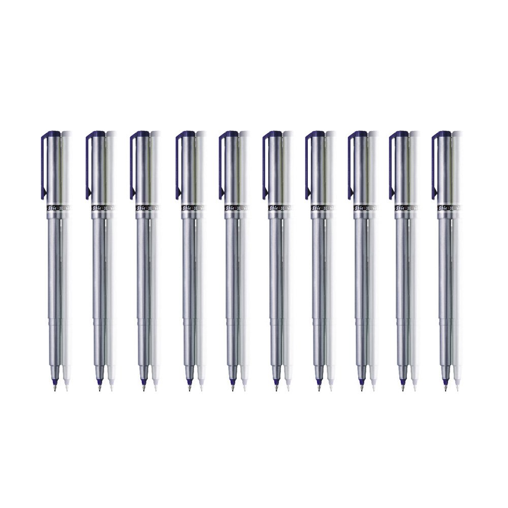 STIC 10 Black Fineliner Pens Set Fine Point Pens 0.5mm Fineliners Black Coloured Pens