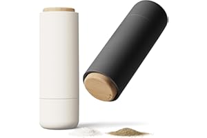 LIBKEN Non-Spill Salt and Pepper Grinder Set - Adjustable Ceramic Grinder - Minimalistic Spice Mill - Easy to Refill Condimen