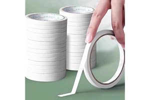 10rolls Double Sided Tapes 6mm Ultra-Thin Strong Sticky Self Adhesive Tapes Strips for DIY Craft Home Office School Stickers