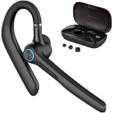 Philips Bluetooth Earpiece, Wireless Bluetooth Headset with Mic, 400mah Charging Case with LED Display, All-Day Extended Talktime, Built-in mic for Hands-Free Calling, Designed for Trucker, Work