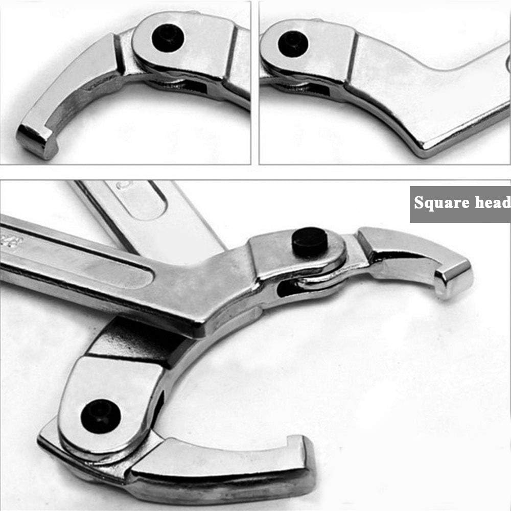 GOZAR Chrome Vanadium Adjustable Hook Wrench C Spanner Tool 19-51mm 32-76mm 51-120mm - Square head 1, Tête carrée 1 - Image 4