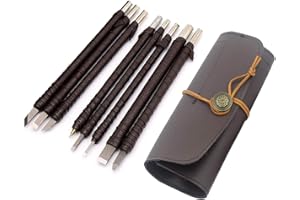 SKYZONAL Stone Carving Tool Set: 8pcs Tungsten Steel Chisel Kit for Soft Stone