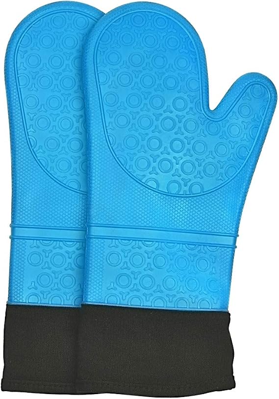 Gants De Four Résistants à La Chaleur + Maniques Silicone - Lot De 2 Paires, Design Flamant Rose