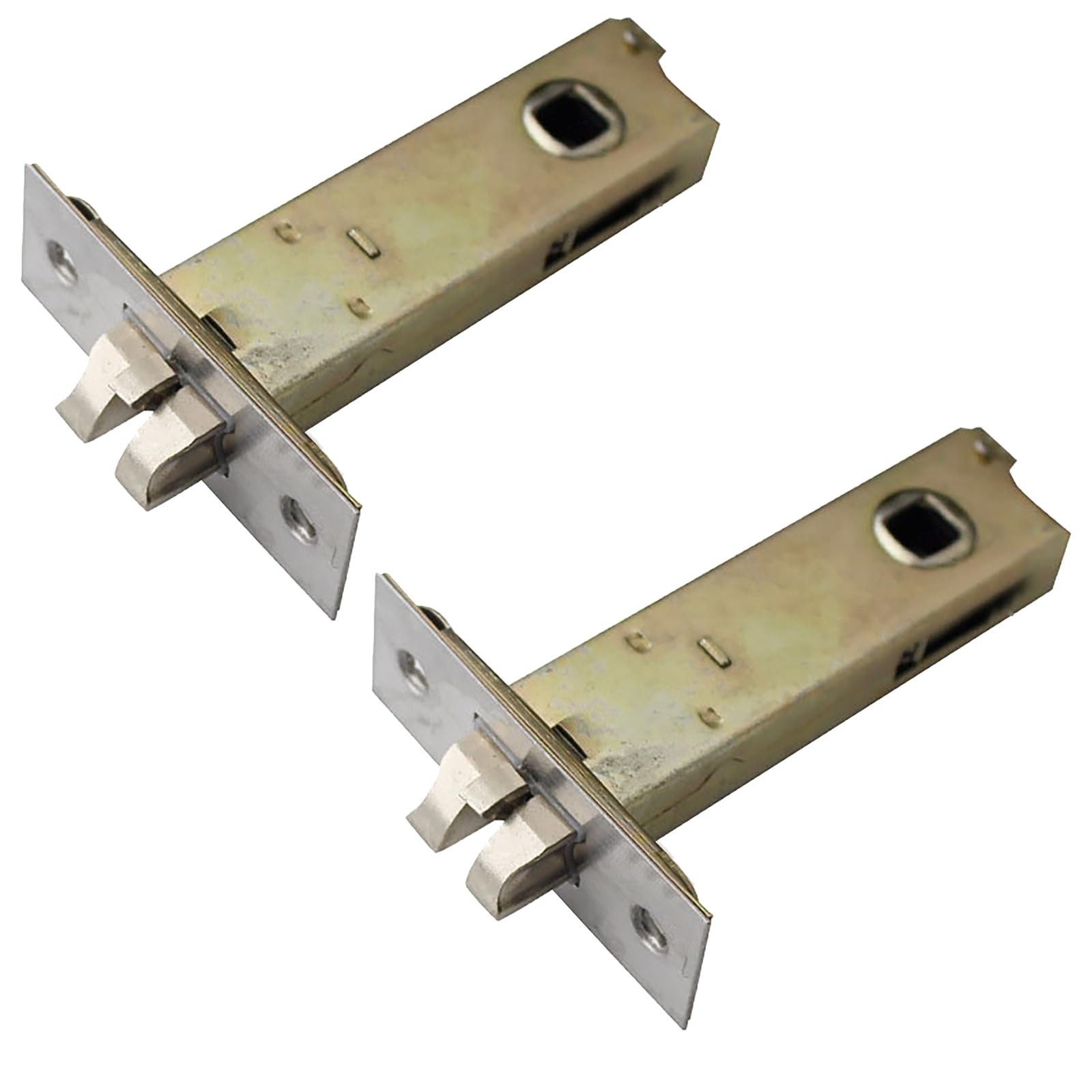 MACHSWON 2PCS 70mm Forked Tubular Mortice Latch with Door Stopper Stainless Steel Door Latch Sprung Lever Door Handles