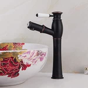 Grifo Cobre Negro Lavabo frío y caliente Grifo para baño Lavabo con un