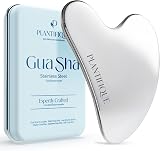 Plantifique Stainless Steel Gua Sha Facial Tool Heart Shape with Travel Pouch