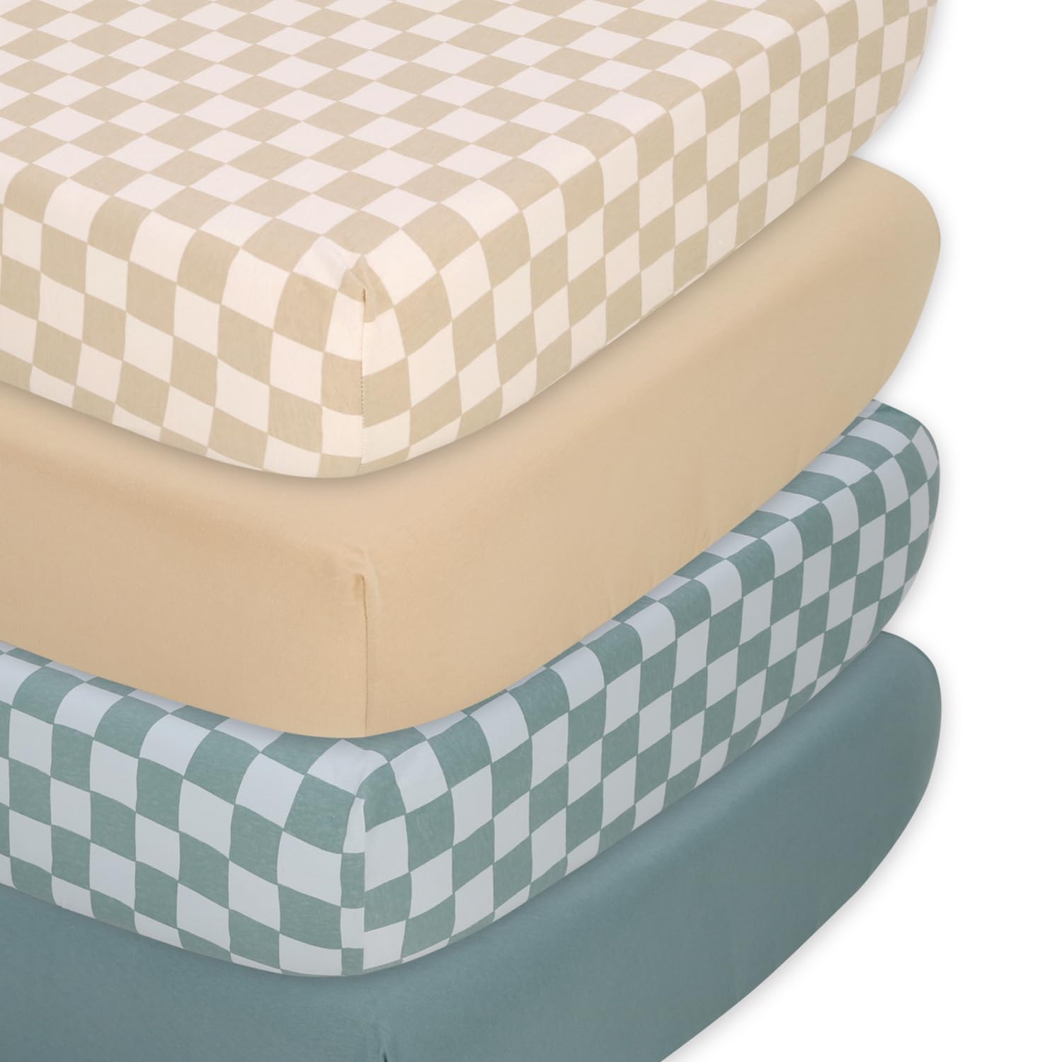 Photo 1 of The Peanutshell Baby Organic Bassinet Sheets 4-Pack for Boy or Girl - Ultra Soft & Rectangle Unisex Baby Sheet, 100% Jersey Cotton, Fitted Covers for Crib, Halo Bassinet Mattress