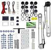 Universal 2-Door Power Window Conversion Kit Electric Power Window Lift Roll Up Regulator w/Switches, Wiring | Fit for 2-Door Vehicles with Manual Windows, Sedan, Pickup, Off-Road, Vans, SUV