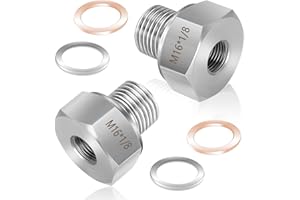 FANOVO 2pcs LS Oil Pressure Adapter, 304 Stainless Steel M16 1.5 to 1/8 NPT LS Swap Oil Pressure Fitting, LS Swap Oil Pressure Adapter, for GM LS Series Engines LS1 LSX LS3 5.3L 6.0L 6.2L
