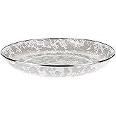 Golden Rabbit Enamelware - Taupe Swirl Pattern - 10 Inch Pasta Plate