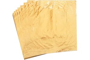 YongBo Gold Leaf Sheets, 100 pc 5.5" Gold Foil Paper for Arts Craft, Painting, Gilding, Slime, Nail Design, Furniture Decoration