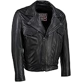 Milwaukee Leather USA MADE MLJKM5008 Men's Black Revolve Premium Leather Vented Motorcycle Jacket