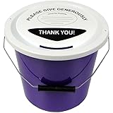 Charity Money Collection Bucket With Lid (5.7 Litres) - Purple: Amazon ...