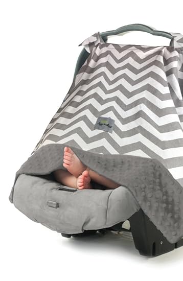 Amazon Com Itzy Ritzy Car Seat Canopy Infant Car Seat Cover Fits All Car Seats Includes Toy Loops And Can Unfold Into A Soft Minky Tummy Time Mat Gray Chevron Baby
