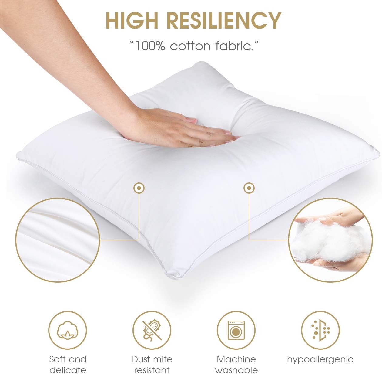 HOKEKI 18x18 Pillow Insert,Premium Pillow Stuffing Throw Pillow Insert,Square-18x18 Pillow Insert Set of 2,Pillows for Couch - Indoor Decorative Pillows Standard/White: Home & Kitchen